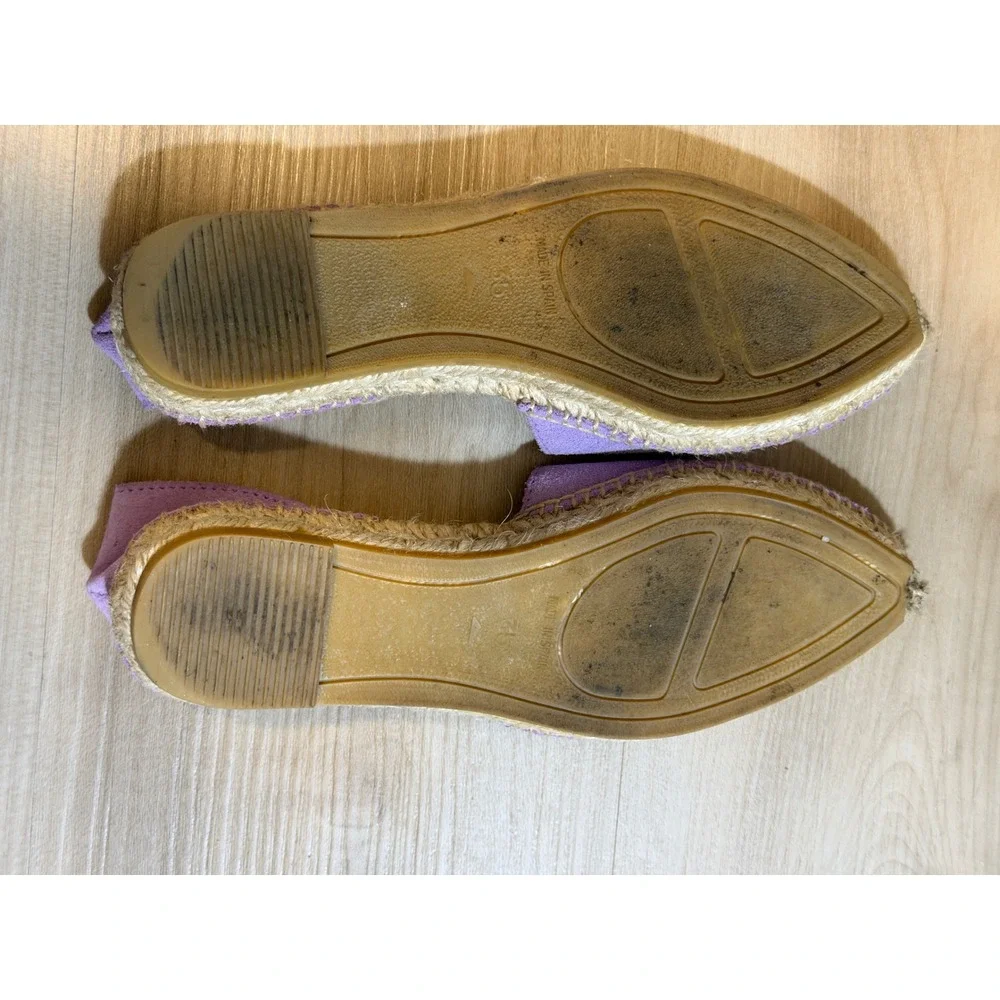 Manebi Hamptons Suede Espadrilles Women 35 Purple Flat Shoes Slip On Spain